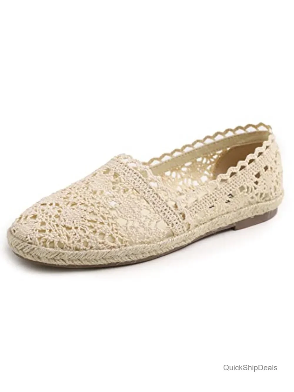 Women's Breathable Espadrille Flats with Memory Foam Cushioning